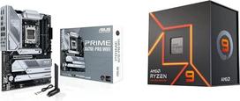 ASUS Prime X670E-PRO WiFi Žaidimų pagrindinė plokštė AMD AM5 lizdas (Ryzen 7000, ATX, PCIe 5.0, USB 3.2 Gen 2 Type-C, Aura Sync RGB apšvietimas) + Ryzen 9 7900X procesorius, 12 branduolių / 24 gijos, Zen 4