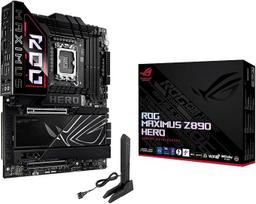 ASUS ROG Maximus Z890 Hero žaidimų pagrindinė plokštė "Intel" lizdas LGA 1851 (ATX, "Advanced AI", DDR5, "NitroPath DRAM", "WiFi 7", 3X PCIe 5.0 M.2, 3X PCIE 4.0 M.2, 2X "Thunderbolt 4", DIMM Flex)