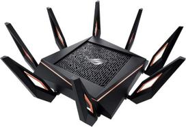 ASUS ROG Rapture GT-AX11000 trijų juostų "WiFi 6" išplečiamasis žaidimų maršrutizatorius, 2,5G prievadai, ASUS diapazono didinimas, trijų lygių žaidimų spartinimas, beabonentinis tinklo saugumas, suderinamas su "AiMesh