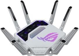 ASUS ROG Rapture GT-BE19000AI Trijuostis žaidimų maršrutizatorius (320 MHz, "WiFi 7", 802.11be, iki 325 m² aprėptis, trijų lygių saugumas, "AiMesh Whole Home Mesh WiFi", du 10G prievadai, dirbtinis WLAN aptikimas)