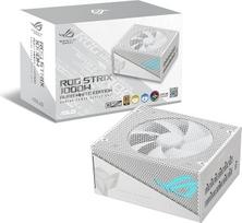 ASUS ROG Strix 1000G Aura White Edition visiškai modulinis žaidimų maitinimo šaltinis (1000 W, "Aura Sync ARGB" apšvietimas, ATX 3.0, parengtas PCIe 5.0, su 16 kontaktų kabeliu, "80+ Gold" sertifikatas, "Lambda A+" sertifikatas)