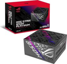 ASUS ROG Strix 850W Platinum žaidimų maitinimo šaltinis (visiškai modulinis ATX maitinimo šaltinis, "GPU-First", "80 Plus Platinum", "Cybenetics Platinum" sertifikatas, GaN MOSFET, ATX 3.1, PCIE 5.1, 12V-2x6 jungtis)
