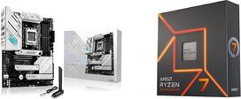 ASUS ROG Strix B650E-A Gaming WiFi pagrindinė plokštė AMD AM5 lizdas (12+2 maitinimo pakopos, USB 3.2 Gen 2x2 Type-C, PCIe 5.0, Q-Release, WiFi 6E, Aura Sync) + 5 7600X procesorius 4.7GHz 32MB L3 dėžutė
