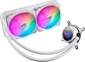ASUS ROG Strix LC 240 RGB adresuojami RGB radiatoriaus ventiliatoriai (3x 120 mm ventiliatoriai, AIO vandens aušinimas, "Aura Sync RGB", su RGB ventiliatoriumi), balti