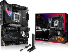 ASUS ROG Strix X870E-E Gaming WiFi AMD AM5 X870 ATX pagrindinė plokštė 18+2+2 galios lygiai, dinaminis OC perjungiklis, "Core Flex", DDR5 AEMP, "WiFi 7", 5X M.2, PCIe 5.0, "Q-Release Slim", USB4, AI OCing &