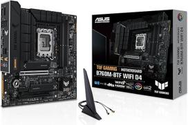 ASUS TUF Gaming B760M-BTF WiFi D4 pagrindinė plokštė "Intel" lizdas LGA 1700 (Intel B760, mATX, DDR4 atmintis, PCIe 5.0, 2x M.2, WiFi 6, "Thunderbolt 4", "Aura Sync")