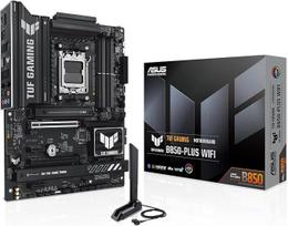 ASUS TUF Gaming B850-PLUS WiFi AMD AM5 B850 ATX pagrindinė plokštė, 14+2+1 80A lygių, AI Ready, DDR5, PCIe 5.0, 3X M.2, "Wi-Fi 7", 2,5Gb LAN, "DisplayPort", HDMI, USB 10Gb/s ir 20Gb/s Type-C, BIOS Flashback