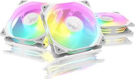 ASUS TUF Gaming TR120 ARGB Reverse Blade White 3-in-1 korpuso ventiliatorius, 3 vnt. (120 mm PWM kompiuterio ventiliatorius, 2000 aps/min, 2,75 mm H2O, 76,3 CFM oro srautas, 16 individualiai adresuojamų RGB šviesos diodų, baltos spalvos)