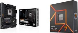 ASUS TUF TUF Gaming B650-PLUS pagrindinė plokštė AMD AM5 lizdas (Ryzen 7000, ATX, PCIe 5.0, DDR5 atmintis, 14 maitinimo pakopų, USB 3.2 Gen 2x2 Type-C, 2.5G Ethernet, Aura Sync)+ 7 7600X procesorius 4,7 GHz 32MB L3 dėžutė