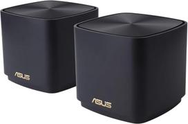 ASUS ZenWiFi AX Mini (XD4) AX1800 2 komplektų juodas kombinuotas maršrutizatorius (2-in-1 tinklinio prieigos taško komplektas, AX1800 WiFi 6, 2x Gigabit LAN, programėlių valdymas, nepertraukiamas tarptinklinis ryšys, AiProtection)