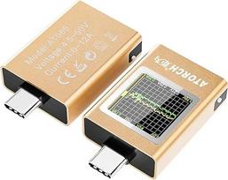 AT085 DC 4,5-50 V 0-12 A 600 W PD3.1 Digitalanzeige Spannung Amperemeter Power Bank Meter Typ-C Handy-Ladegerät TFT G-Sensor Tester