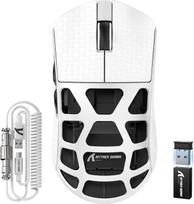 ATTACK SHARK R3PRO 46 g itin lengva magnio lydinio pelė, 8000 Hz belaidis apklausos dažnis, 26000 DPI, 2.4G/BT/laidinė žaidimų pelė, "PixArt PAW3395" jutiklis G502, su vyniojamu kabeliu, PC/Mac, balta
