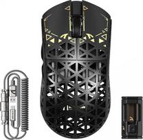 ATTACK SHARK R5 Ultra Carbon Fibre Gaming Mouse, 39 g itin lengva, 8000 Hz belaidė pelė, 42000 DPI, PAW3950MAX jutiklis, Nordic 52840 MCU, Bluetooth/2.4G / laidinė, su vyniojamu kabeliu, PC/Mac, juoda