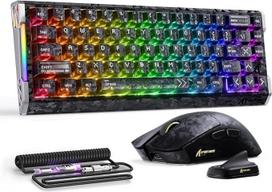 ATTACK SHARK R68HE - Laidinė žaidimų klaviatūra Anglies pluošto magnetinė X11 Ultra 42K DPI PAW3950 MAX TRI režimas 8K belaidė pelė RGB apšvietimas Suvyniotas kabelis - Darbui ir žaidimams
