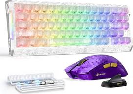 ATTACK SHARK R68HE - Laidinė žaidimų klaviatūra Anglies pluošto magnetinė X11 Ultra 42K DPI PAW3950 MAX TRI režimas 8K belaidė pelė RGB apšvietimas Suvyniotas kabelis - Darbui ir žaidimams