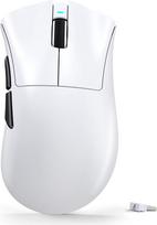 ATTACK SHARK V3 belaidė žaidimų pelė, 65 g, itin lengva, optinis jutiklis PAW3311, 25 K DPI, 1 K apklausa, mechaninis jungiklis, 2.4G/BT/USB laidinė, ergonomiška pelė žaidėjams, biurui, kompiuteriui ir kompiuteriui, balta