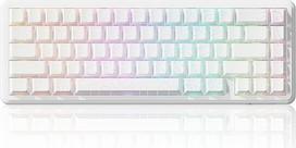 ATTACK SHARK X65 HE magnetinio jungiklio greito suveikimo klaviatūra, 65% laidinė žaidimų klaviatūra su 8000 Hz diskretizavimo dažniu, 0,01 mm RT tikslumu, PBT klavišais, QMK tvarkykle, RGB (balti kontūrai)