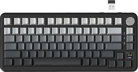 ATTACK SHARK X85PRO belaidė mechaninė klaviatūra su TFT ekranu ir mygtukais, 75% QMK žaidimų klaviatūra su antspaudu, 2.4G/BT/USB-C laidinė, keičiama karštuoju būdu, 4000 mAh, NKRO, RGB (Mėnulio naktis)