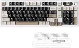 ATTACK SHARK X98PRO Gasket mechaninė žaidimų klaviatūra, BT/2.4G Wireless/USB-C, LED spalvotas ekranas ir CNC mygtukas, RGB apšvietimas, 98 klavišai, "Hot-Swap" linijinis jungiklis, 4000 mAh, Web Cloud diskas, skirta PC, Mac