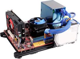 Atviras "pasidaryk pats" kompiuterio korpusas, aliuminio lydinio M-ATX overclocking testavimo platformos kompiuterio korpusas, pagamintas iš aukštos kokybės 20 x 20 aliuminio lydinio medžiagos, palaiko ATX įprastą didelį maitinimo šaltinį
