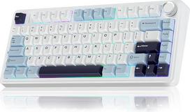 AULA F75 PRO mechaninė žaidimų klaviatūra, 2,4 GHz/Type-C/BT5.0 mechaninė klaviatūra, šoninė graviruota, penkių sluoksnių paminkštinimo struktūra, QWERTY, karšto keitimo belaidė žaidimų klaviatūra, 75 proc. (BK)