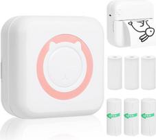 AURTEC mini terminis spausdintuvas, nešiojamasis belaidis "Bluetooth" rašalinis spausdintuvas su 3 ritinėliais lipdukų ir 3 ritinėliais terminio popieriaus, suderinamas su "Android" / "iOS", kišeninis spausdintuvas atmintinėms, "pasidaryk pats", nuotrauko