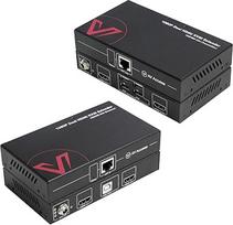 AV Access HDMI KVM ilgintuvas LAN Ethernet RJ45 2 monitorių per Cat5e/6/6a/7 kabelį iki 1080p@60Hz 60 m, nulinis vėlavimas, išplėstinis dvigubas vaizdas, 4 USB 2.0 prievadai klaviatūrai / pelei, HDCP 1.4, PoC, 1 in 2 out