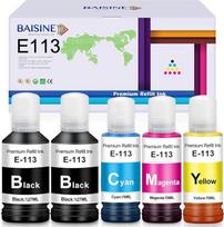 BAISINE 113 rašalas, suderinamas su "Epson 113 Multipack", skirtas "Epson EcoTank" ET-16150 ET-16600 ET-16650 ET-16680 ET-5150 ET-5160 ET-5800 ET-5850 ET-5880, "EcoTank Pro" ET-1500 ET-500 E800 ET-5850 ET-5880
