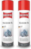 BALLISTOL 25307 Silikoninė alyva 400 ml purškiklis - gumai, polimerams, plastikui, metalams tepti be mineralinės alyvos - be rūgščių, baltos spalvos (2 vnt.)
