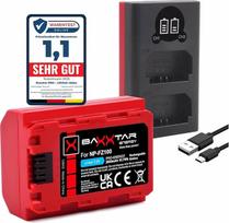 Baxxtar įkroviklis Dual LCD USB + akumuliatorius NP-FZ100 2600mAh Suderinamas su "Sony Alpha 6600 6700 A6600 A6700 A1 A9 9 R S II A7 III IV A7R 7CR 7S 7R A7III R V R3 R4 FX3 FX30 A7C2 A77 R3 NP FZ100