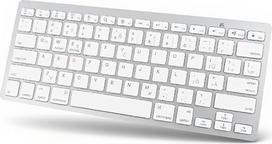 Belaidė klaviatūra, tyli, patogi klaviatūra, nešiojamoji, kompaktiška, itin plona, ergonomiško dizaino ir gražios išvaizdos, universali (vokiškas QWETZ išdėstymas)