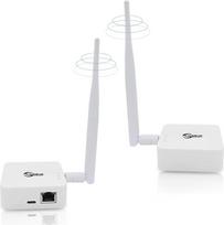 Belaidis tiltas, 2,4 GHz taškas-taškas lauko "WiFi" tiltas (1 km atstumas) - idealiai tinka PtP/PtMP ryšiams su didelio stiprumo antena, C tipo adapteriu, 2 x RJ45 Ethernet prievadais (2 vnt.) (balta)