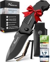 BERGKVIST® K10 sulankstomas peilis, dviejų rankų peilis, galima nukreipti, aštrus peilis, lauko peilis ir medžioklinis peilis su nerūdijančio plieno ašmenimis ir galandinimo akmeniu