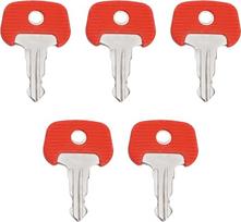 Besttoolifes 702 Power Key Ersatz für Gabelstaplerzündung 5er-Pack Kunststoff- und Metallkonstruktion, rot und silberfarben, kompatibel mit Manuell/Elektro/Hydra