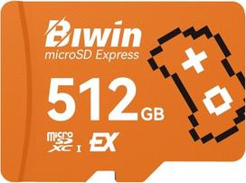 BIWIN Amber ME300 microSD Express kortelė 512GB, skaitymo greitis iki 900MB/s, įrašymo greitis iki 800MB/s, SD 7.1, PCIe Gen3x1 ir UHS-I/C10/V30/U3/A1