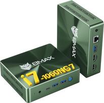 BMAX mini kompiuteris i7-1060NG7 16GB LPDDR4 1TB NVME SSD NVME_2280 x2 HDMI 2.0 ×2 C tipo (visos funkcijos) x 1 Trijų ekranų ekranas Išmanusis ventiliatorius + du variniai šilumos vamzdeliai Verslo biuro multimedijos kompiuteris