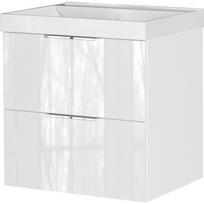 Baltos spalvos blizgus pakabinama spintelė po kriaukle 61x65 cm Celano – Germania