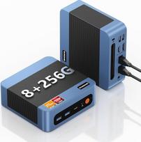 BOSGAME E5 Mini PC, AMD Ryzen 5300U (iki 3,8 GHz), 8GB DDR4 256GB SSD, stalinis kompiuteris su "Windows 11 Pro", trigubas 4K ekranas, dvigubas LAN, WiFi 5/BT 5.0, kompaktiškas kompiuteris mokyklai, mokyklai ir būstui