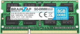 BRAINZAP 8GB DDR3 RAM SO-DIMM PC3-12800S 2Rx8 1600 MHz 1.5V CL11 nešiojamųjų kompiuterių atminties modulis