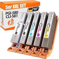 Bubprint 5 spausdintuvo kasetės, suderinamos su "Canon PGI-580 CLI-581 XL Pixma TR7550 TR8500 TR8550 TS6100 TS6150 TS6150 TS6151 TS6250 TS705 TS8150 TS8151 TS8250 TS9150 TS915 5 TS9550 Multipack
