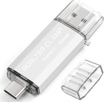C tipo USB atmintinė 64GB OTG 2 in 1 atmintinė su dviem USB 3.0 prievadais ir C jungtimi, skirta išmaniesiems telefonams, planšetiniams kompiuteriams ir kompiuteriams (sidabrinė)