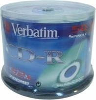 CD-R tušti diskai, 700MB/80 min, 52 kartai/suktukas, 50 vnt. pakuotė