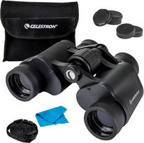 Celestron 72356 LandScout 7 x 35 mm vandeniui atsparūs Porro prizmės žiūronai su gumine rankena, padengtu objektyvu, K9 optiniu stiklu, kaklo dirželiu ir minkštu dėklu, juodos spalvos