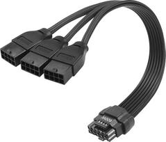 CERRXIAN 1FT ATX3.0 12VHPWR į 3x 8Pin maitinimo kabelis, PCI-e 5.0 12VHPWR ATX3.0 600W 16 Pin Male į 3x8Pin (6+2) Female kabelis, skirtas vaizdo plokštės GPU 12+4Pin RTX 3090Ti 4070Ti 4080 4090 3x8 Pin F-0.3M)