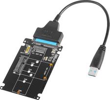 CERRXIAN 2 in 1 M.2 NGFF arba mSATA į SATA 3.0 adapteris Palaiko SATA NGFF B/B + M Key SSD