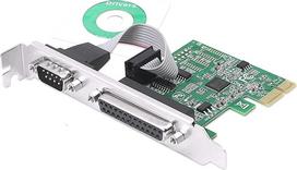 CERRXIAN PCIe to RS232 Combo Serial Parallel Expansion Card DB9 Serial + DB25 Parallel to PCI-E 1x Controller Card