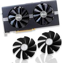 CF1015H12D/FDC10U12S9-C vaizdo plokštės aušinimo ventiliatorius, skirtas "Sapphire Nitro RX 580 RX 570 RX 480" VGA vaizdo plokštės aušinimui (juodas, 2 vnt.)