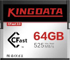 CFast 2.0 64GB didelės spartos atminties kortelė, skirta 4K vaizdo ir HD įrašymui, suderinama su profesionaliais fotoaparatais