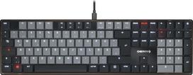 CHERRY KC 500 MX LP mechaninė žemo profilio klaviatūra, vokiškas išdėstymas (QWERTZ), laidinė (USB-A), baltas apšvietimas, MX LP 2.0 Ivory jungikliai, juoda