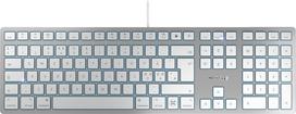 CHERRY KC 6000C FOR MAC, laidinė "Mac" klaviatūra (USB-C prievadas), "Pan Nordic" išdėstymas (QWERTY), tylūs klavišai, plokščias dizainas, balta/sidabrinė